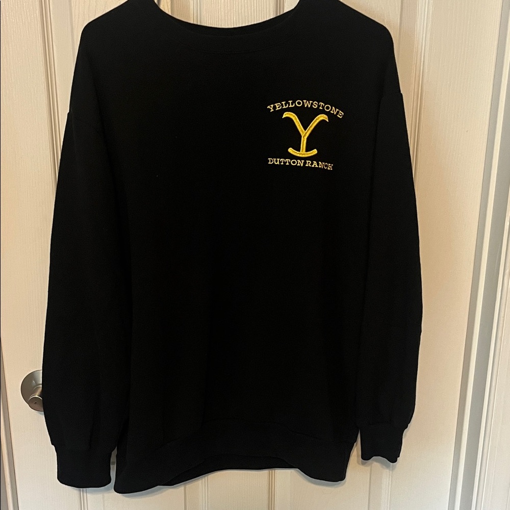 Yellowstone Dutton Ranch Black Crewneck Sweater